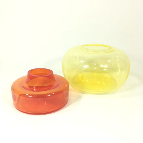Kleines Doppelgefäß Dosis (gelb/rot) Bild 1