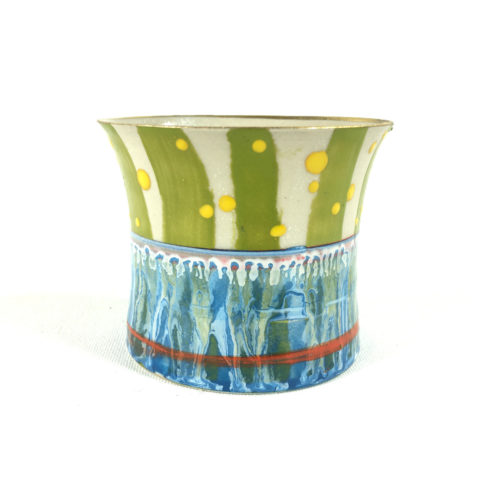 Keramikbecher Abstrakt (blau/gelb) Bild 1