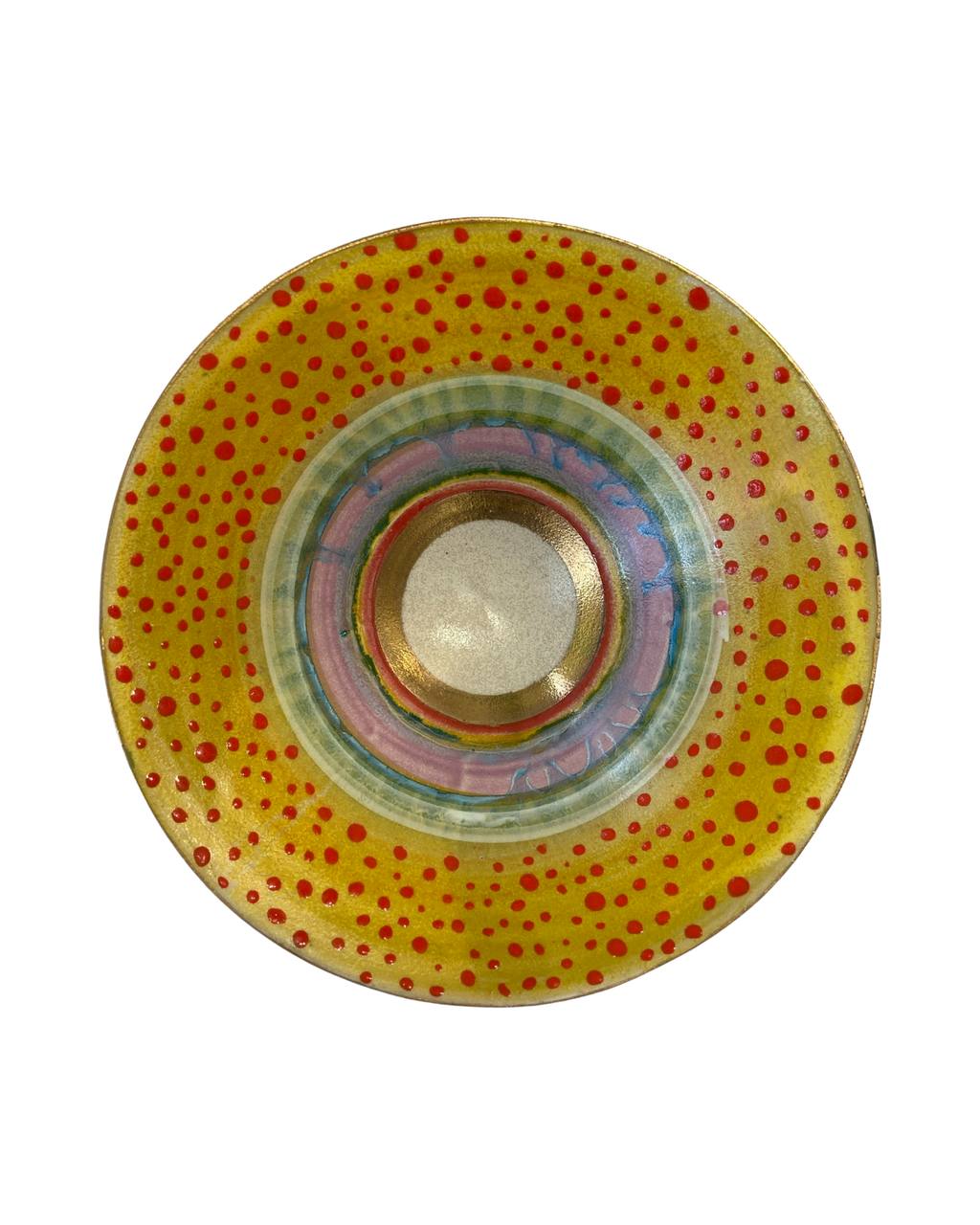 Keramikschale mit Punkten (gelb) Bild 1