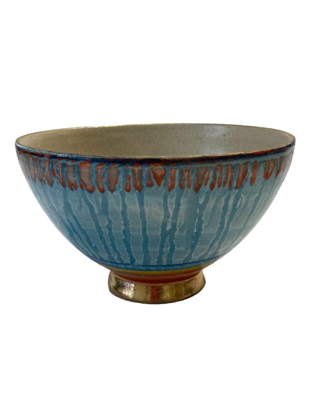 Keramikbowl Abstraktmuster (blau/rot) Bild 1