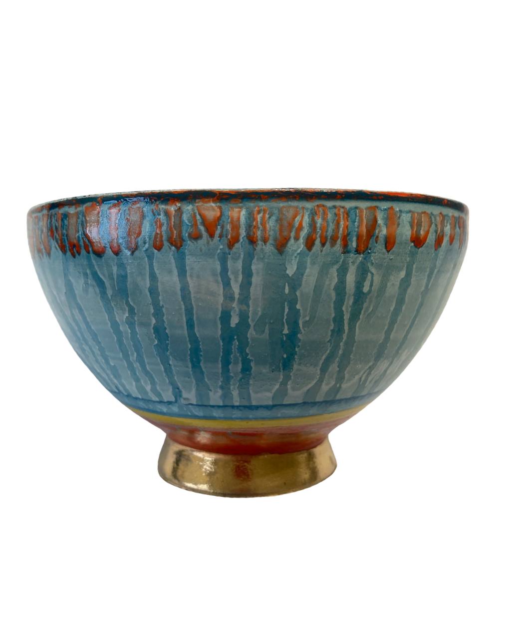 Keramikbowl Abstraktmuster (blau/rot) Bild 2