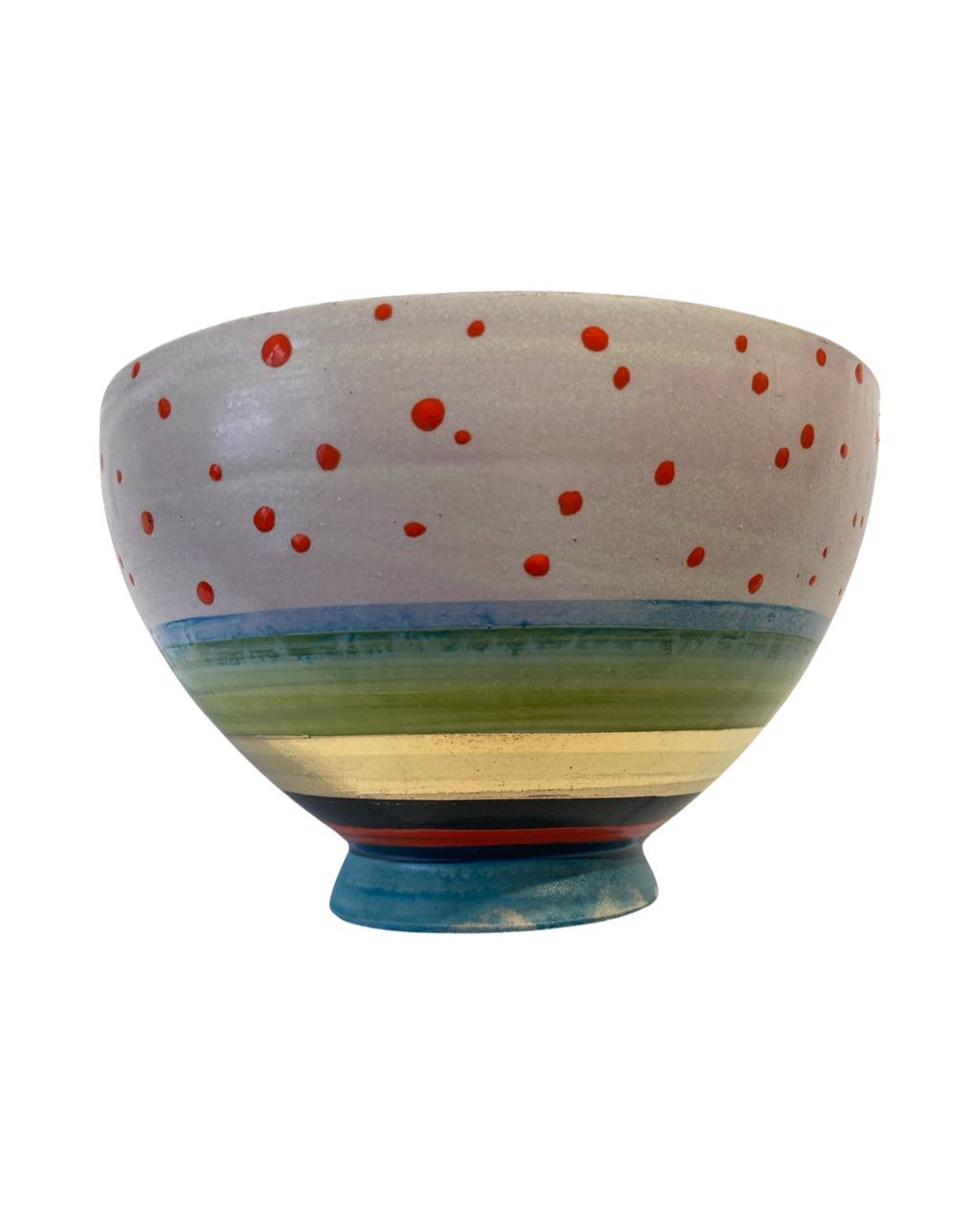 Keramikbowl Punktmuster (rosa/rot) Bild 1