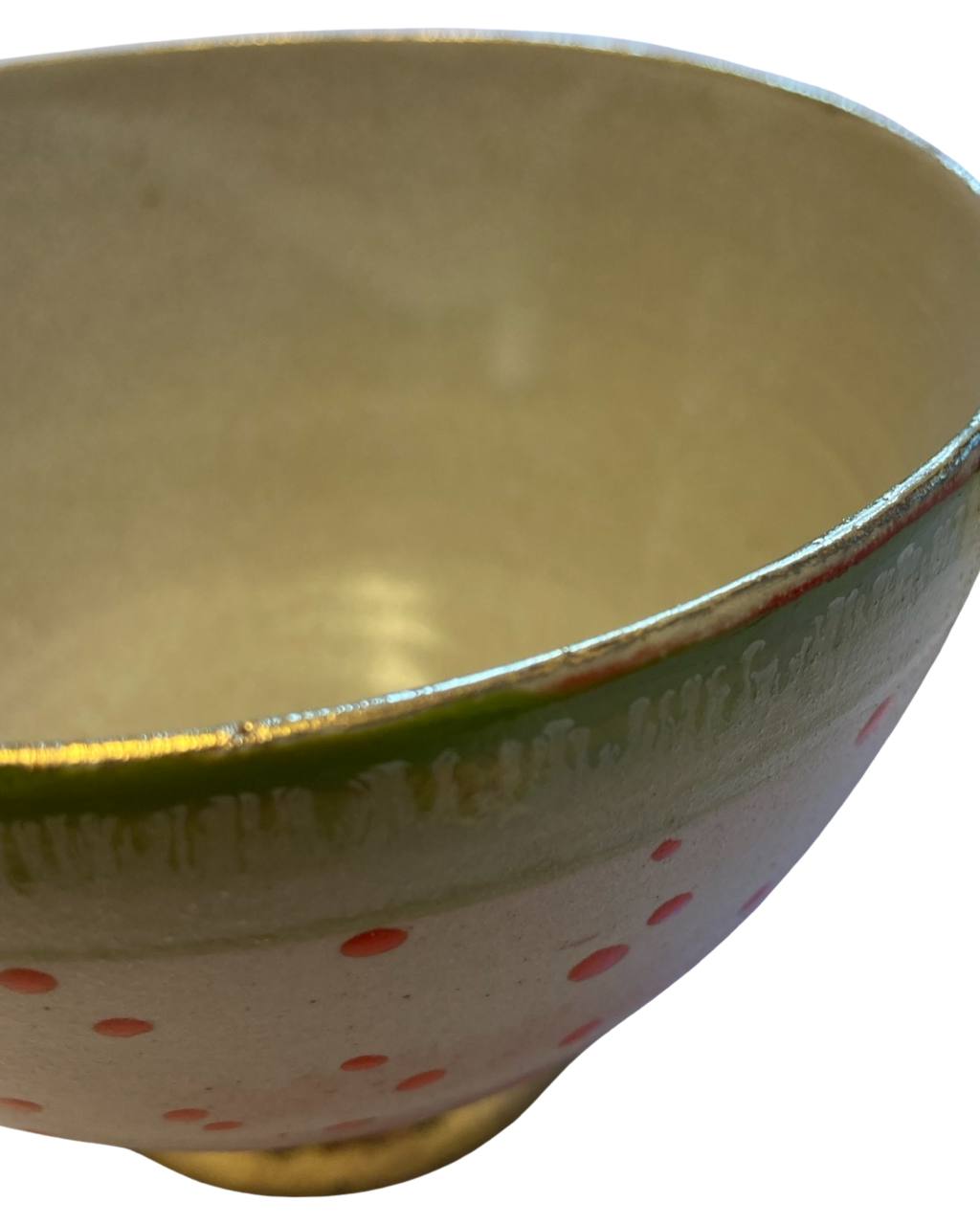 Keramikbowl Punktmuster (rosa/grün) Bild 2