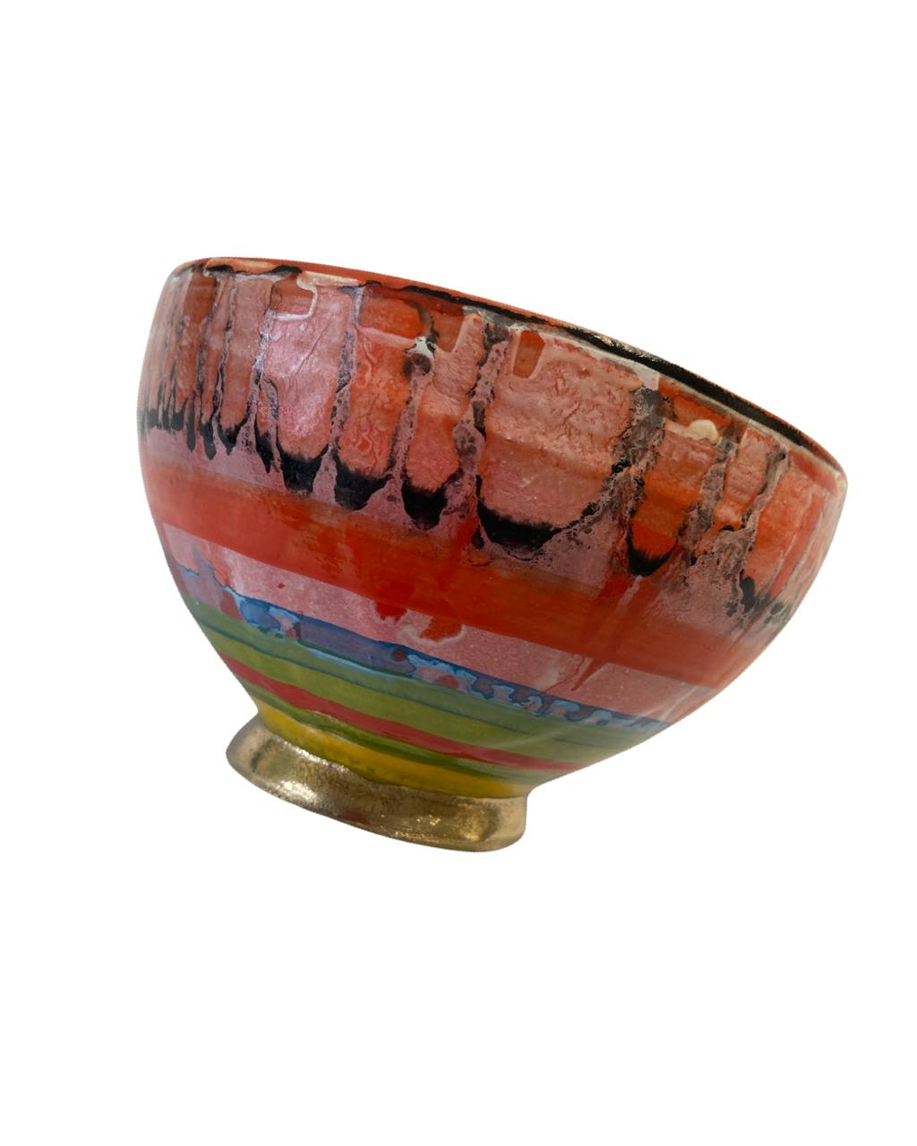 Keramikbowl Abstrakttmuster (rot/blau) Bild 1