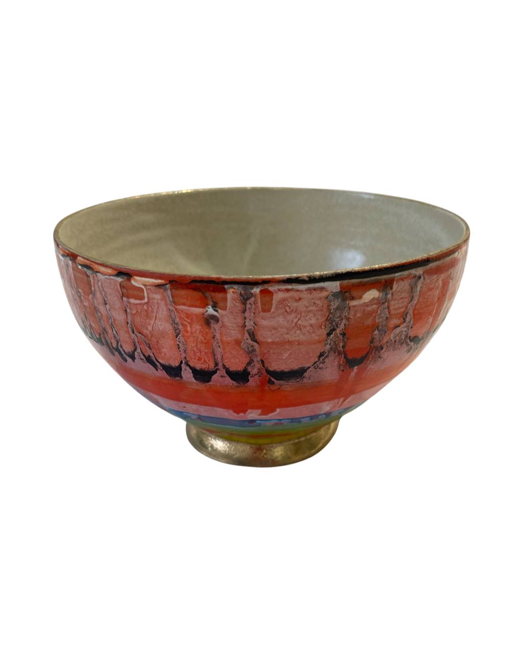 Keramikbowl Abstrakttmuster (rot/blau) Bild 2